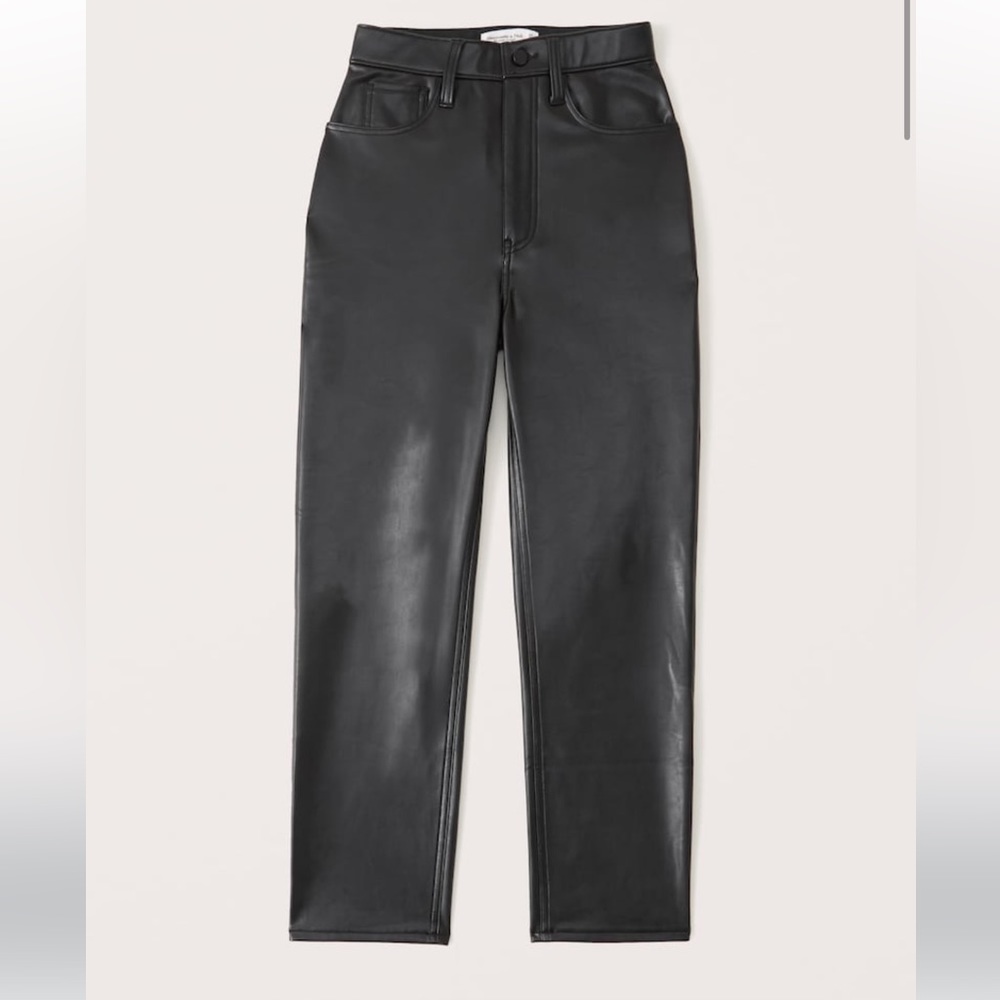 Abercrombie & Fitch Vegan Leather Ankle Straight Pants, 27R